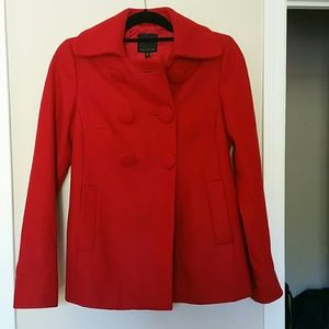 The limited red peacoat - xs